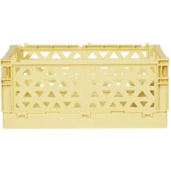 Caisse pliable avec porte-étiquette jaune L17xl12,5xH7cm