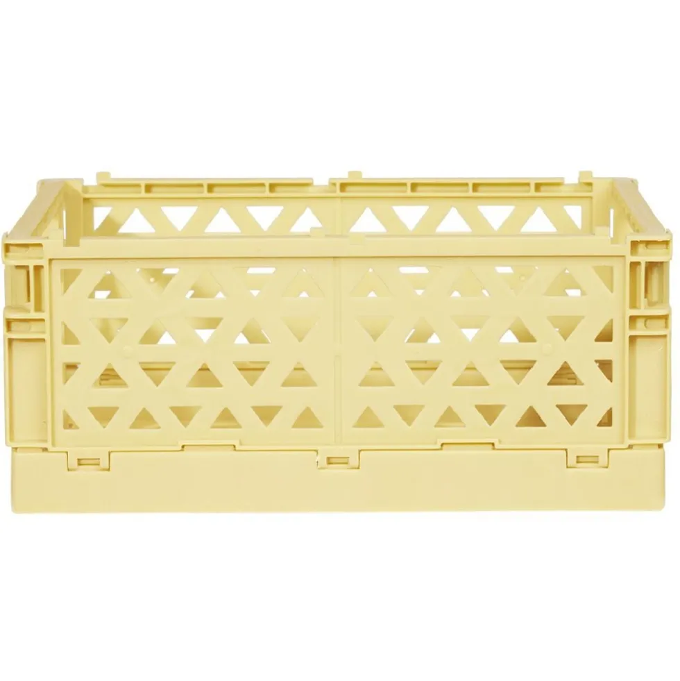 Caisse pliable avec porte-étiquette jaune L17xl12,5xH7cm