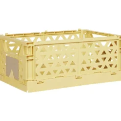 Caisse pliable avec porte-étiquette jaune L33xl25xH15cm