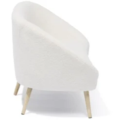 Canapé Joseph curly effet laine bouclée blanc - L137xP69xH79 d