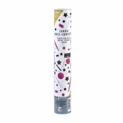Canon à confettis rose blanc et noir