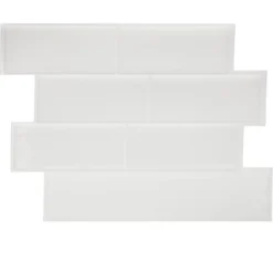 Carrelage adhésif sticker x4 briques blanches 21x29cm