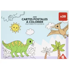 Carte postale à colorier x20 en papier 16,5x12cm (2 modèles)