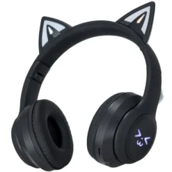 Casque audio enfant oreille chat LED RGB bluetooth USBC et micro (3 modèles)