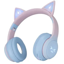 Casque audio enfant oreille chat LED RGB bluetooth USBC et micro (3 modèles)