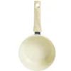 Casserole poignée effet bois aluminium et céramique beige Ø18cm