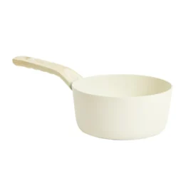 Casserole poignée effet bois aluminium et céramique beige Ø18cm