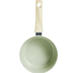 Casserole poignée effet bois aluminium et céramique vert Ø18cm
