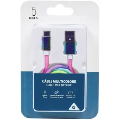Câble USB-C multicolore charge et transfert de données