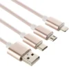 Câble USB 3 en 1 avec connecteurs USB-C/micro USB/Lightning