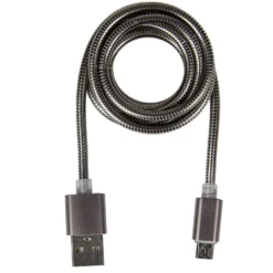 Câble USB vers micro USB métal Noir charge rapide