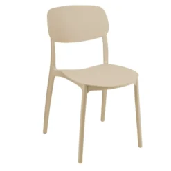 Chaise Ambre polypropylène beige L46xP39xH77cm