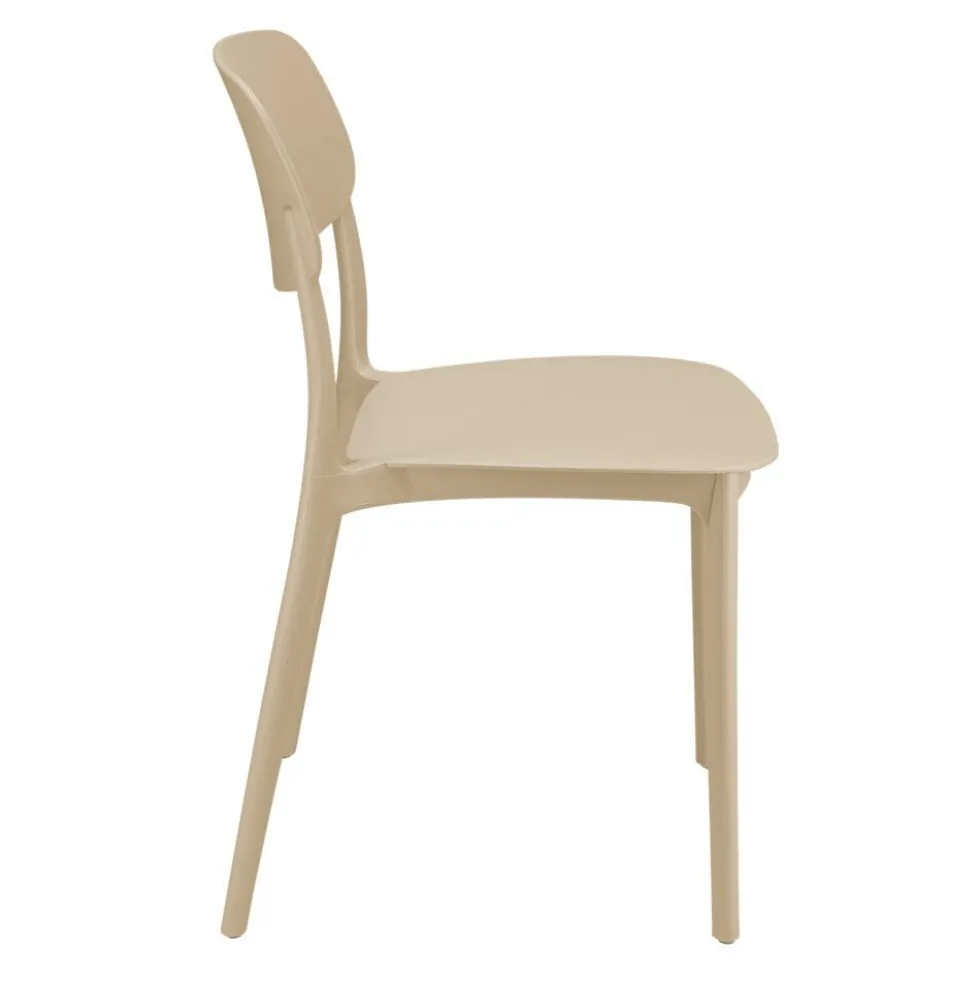Chaise Ambre polypropylène beige L46xP39xH77cm