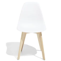 Chaise Chloé naturel et blanc L45,5xP52xH85cm