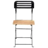 Chaise de jardin pliante Bali métal noir et bois brun 39xP48xH78cm