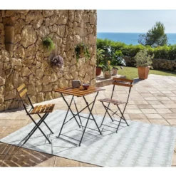 Chaise de jardin pliante Bali métal bois
