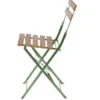 Chaise de jardin pliante Bali métal vert et bois 39x47xH77 cm