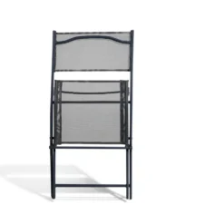 Chaise de jardin pliante London métal textilène gris 45x51xH81cm