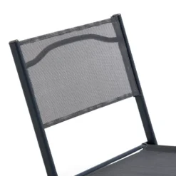 Chaise de jardin pliante London métal textilène gris 45x51xH81cm