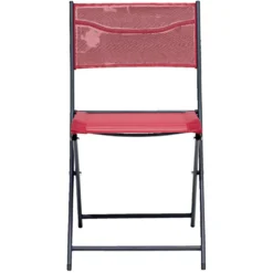 Chaise de jardin pliante Oslow acier et textilène rouge 51xP45xH81cm