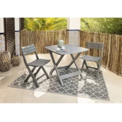 Chaise de jardin pliante Relax plastique gris