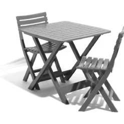 Chaise de jardin pliante Relax plastique gris