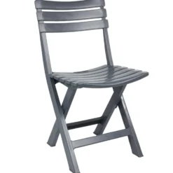 Chaise de jardin pliante Relax plastique gris