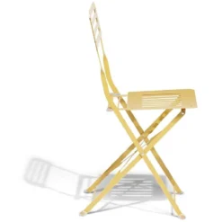 Chaise de jardin Rio pliante métal jaune 41x45xH82cm