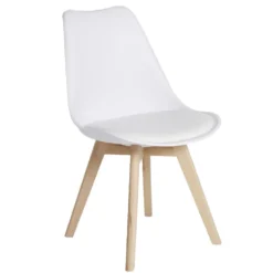 Chaise en bois Chloé blanche 57x49xH82cm