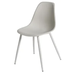 Chaise First métal et plastique gris clair 42,5x50xH78,5cm