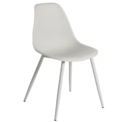 Chaise First métal et plastique gris clair 42,5x50xH78,5cm