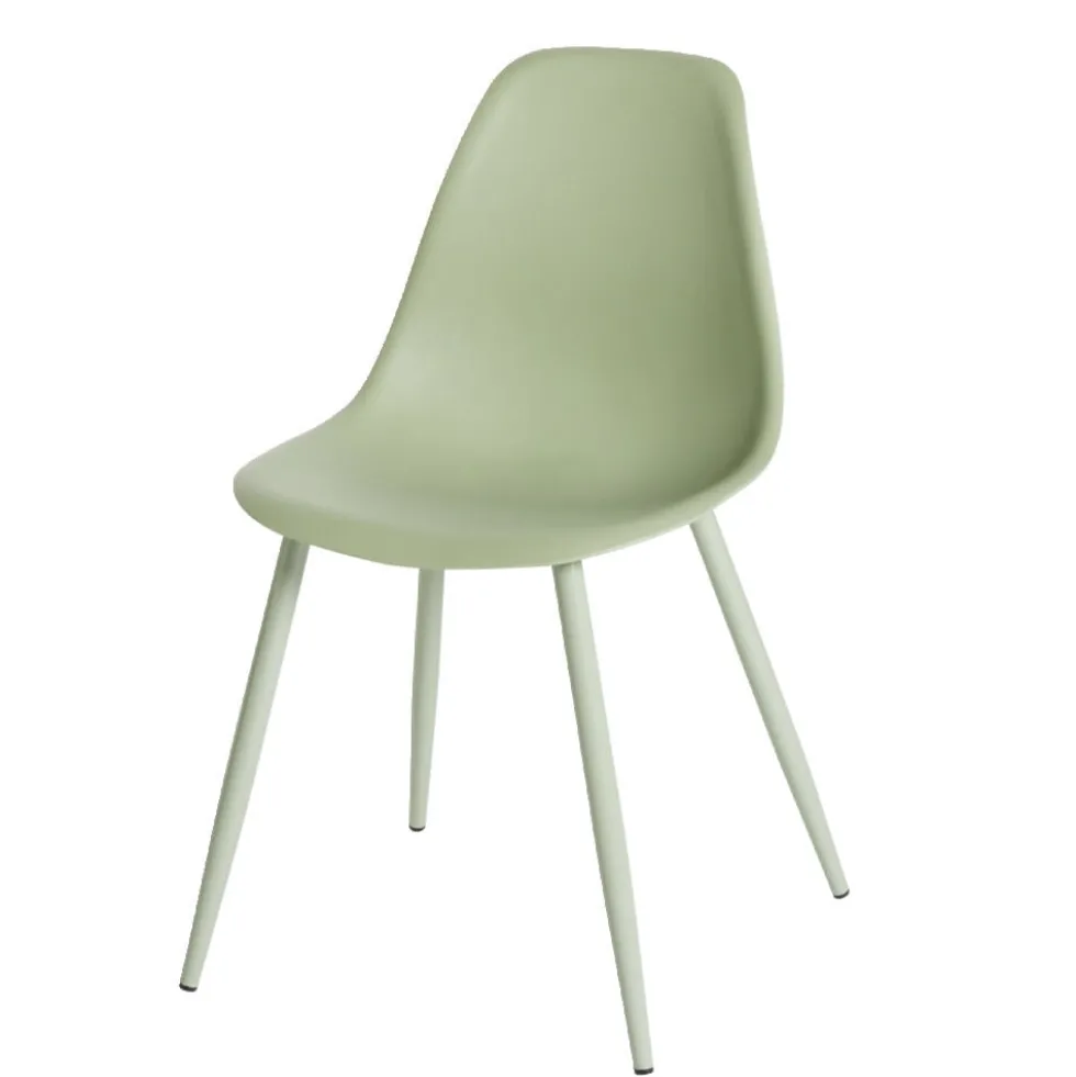 Chaise First métal et plastique vert 42,5xP50xH78,5cm