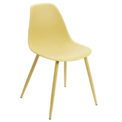 Chaise First métal et plastique jaune ocre 42,5x50xH78,5cm