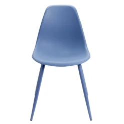 Chaise First métal et plastique bleu 42,5x50xH78,5cm