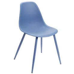 Chaise First métal et plastique bleu 42,5x50xH78,5cm