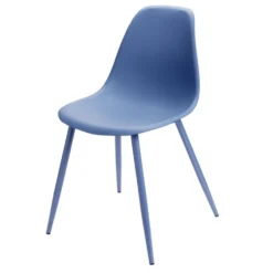 Chaise First métal et plastique bleu 42,5x50xH78,5cm