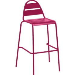 Chaise haute de jardin Fun métal rouge 59x58xH105cm