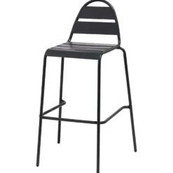 Chaise haute d'extérieur Fun métal gris 59x58xH105cm