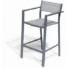 Chaise haute Oslow aluminium et textilène 55x53xH96,5 cm