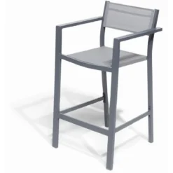 Chaise haute Oslow aluminium et textilène 55x53xH96,5 cm