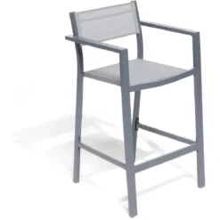 Chaise haute Oslow aluminium et textilène 55x53xH96,5 cm