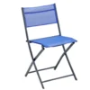 Chaise pliante Oslow métal et textilène bleu 51x45xH81cm