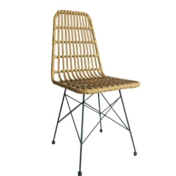 Chaise repas Bali acier et résine injecté marron 47x59xH85cm