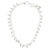 Chaîne de cheville 2 rangs maille fine et perles argenté