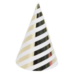 Chapeau de fête anniversaire noir et doré x8