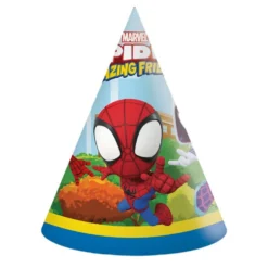 Chapeau de fête cône x6 Spidey carton multicolore