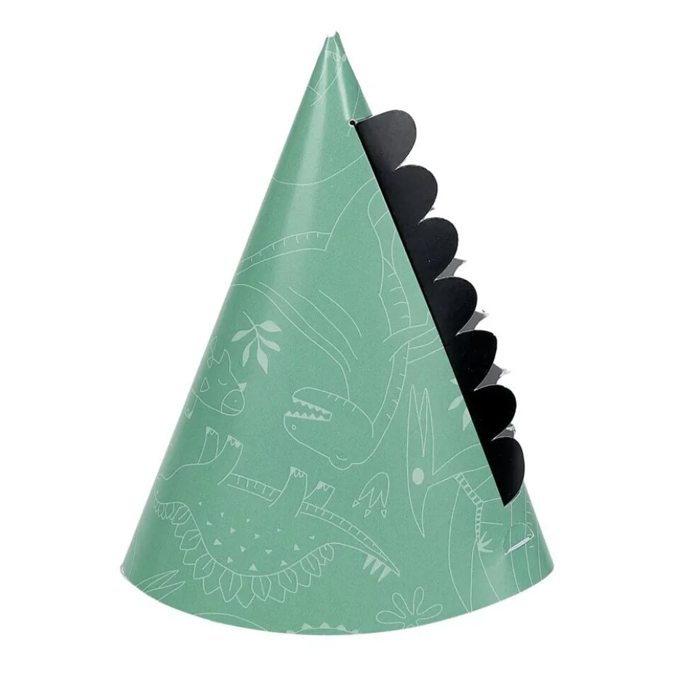 Chapeau de fête dinosaure x8