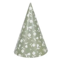 Chapeau de fête thème nature vert sauge x8