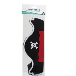 Chapeau de pirate et cache-oeil motif tête de mort noir rouge blanc