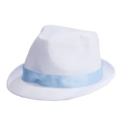 Chapeau détective blanc liseré coloré (3 modèles)